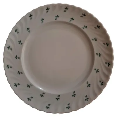 Royal Tettau Essteller Porzellan Klassisch Blattmuster Weiß 20cm