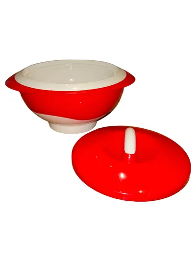 Pinnacle Suppenterrine Schüssel mit Deckel Rot Kunststoff Praktisch 1500ml