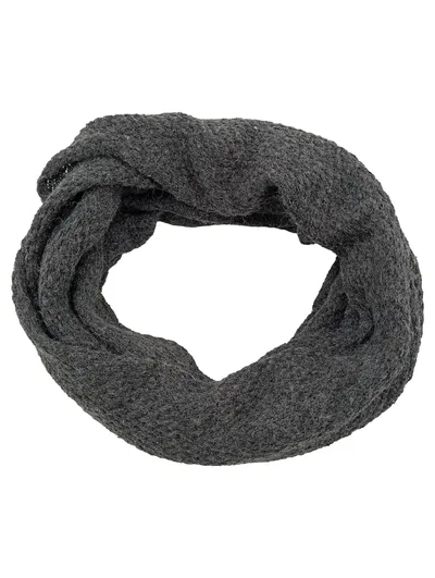 NILE Damen Schal Wolle Grau Klassisch Strickmuster 76x48cm
