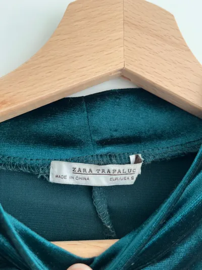 Zara Bleistiftkleid Cocktailkleid Elegant Kurzarm Gr. 36 S Grün Party
