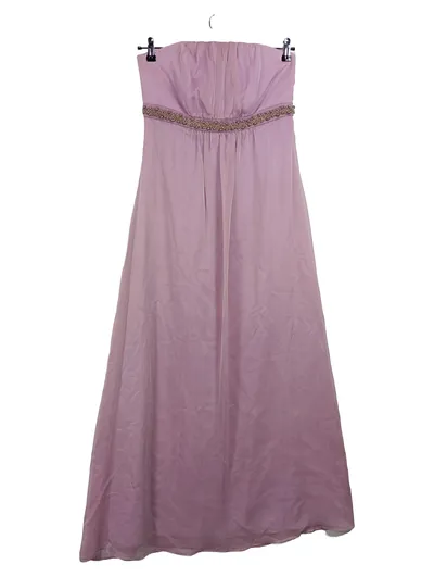 Young Couture Abendkleid Damen Gr. 40 Lila Trägerlos Perlen Maxikleid