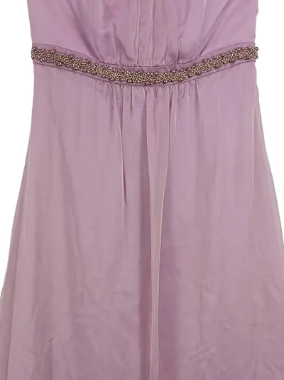 Young Couture Abendkleid Damen Gr. 40 Lila Trägerlos Perlen Maxikleid