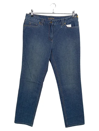 CLARINA Damen Jeans Straight Leg Gr. 46 XXL Blau Casual