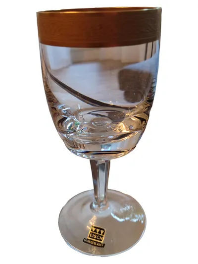 Eisch Weinglas Elegant Transparent Goldrand Mundgeblasen 15cm