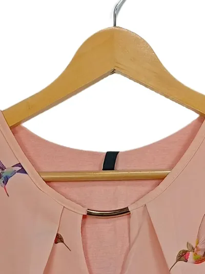 HAILYS Damen Top Gr. S Rosa Kolibri Vogel Print Bluse Ärmellos