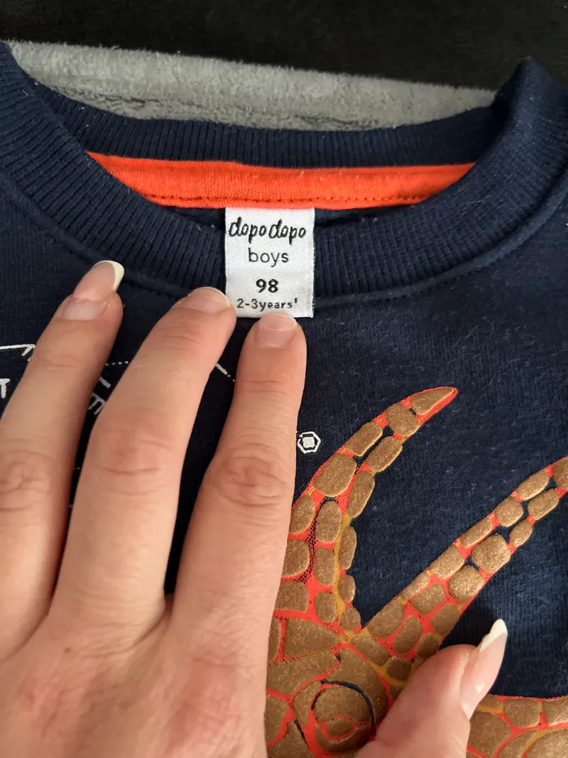 DOPO DOPO Kinder Pullover Gr. 98 Blau Dinosaurier Skelett Triceratops 5