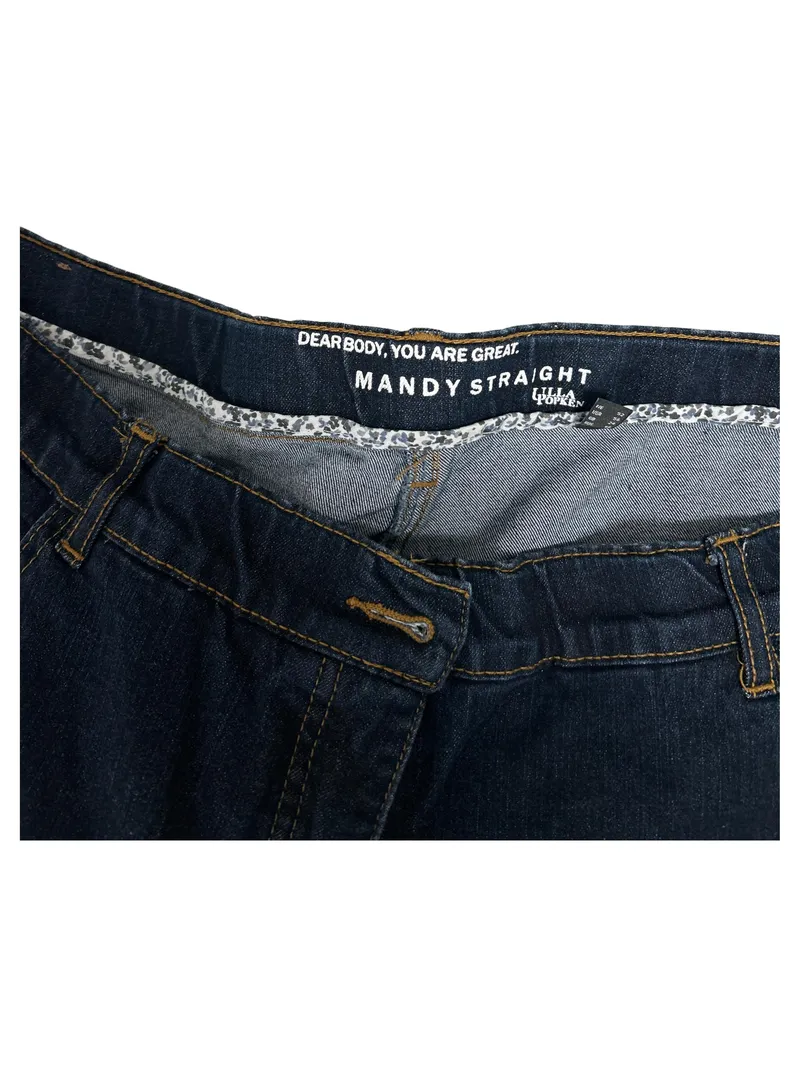 Ulla Popken Damen Jeans Mandy Straight Leg Gr. 50 Dunkelblau Stretch 3