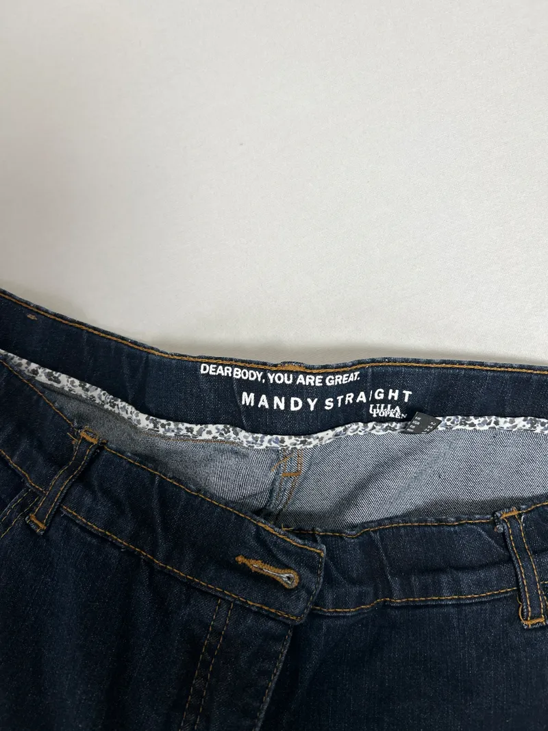 Ulla Popken Damen Jeans Mandy Straight Leg Gr. 50 Dunkelblau Stretch 6