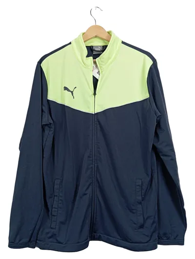 PUMA Trainingsjacke Herren Gr. L Sportjacke Neongelb Navy Blau