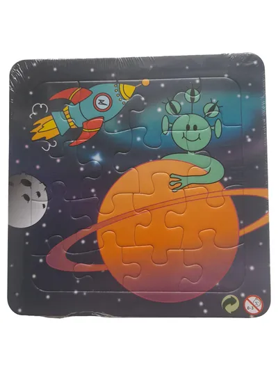 LG-IMPORTS Steckpuzzle Weltall 16 Teile Rakete Alien Kinder Lernspiel