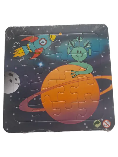 LG-IMPORTS Steckpuzzle Weltall 16 Teile Alien Rakete Planet Kinder farbenfroh