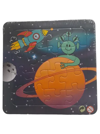 LG-IMPORTS Steckpuzzle Weltall Alien Rakete 25 Teile Farbenfroh Motorik Kinder