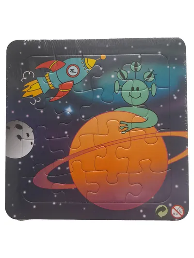 LG-IMPORTS Steckpuzzle Weltall Rakete Alien Planet Kinder Farbenfroh 14 Teile