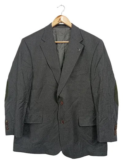 CERRUTI 1881 Herren Sakko Grau 50/M Wolle Kaschmir Business Ellenbogen-Patches