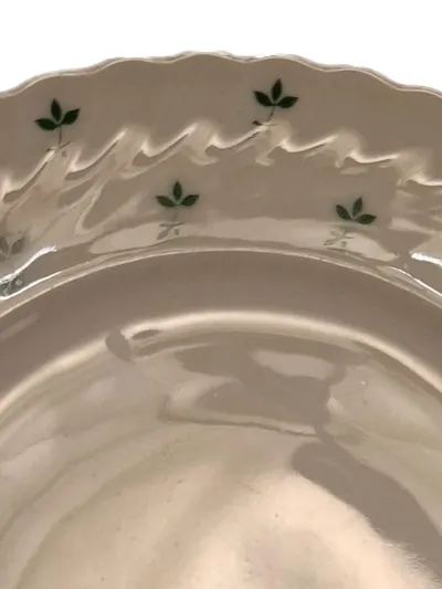 Royal Tettau Wandteller Porzellan Rund Klassisch Weiß Blumenmuster Deko