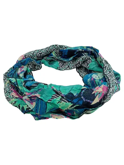 BiBA Damen Loop Schal Schlauchschal Mehrfarbig Floral Paisley 102x41 cm
