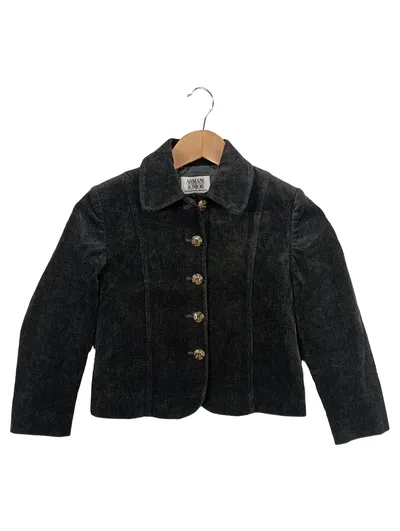 ARMANI JUNIOR Cordjacke Kinder Gr. 122 Schwarz Klassisch Elegant