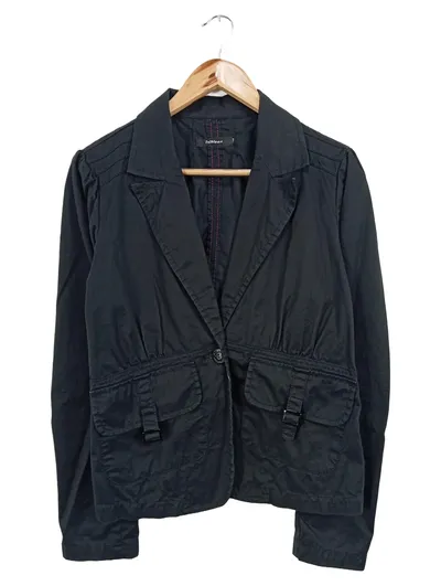 InWear Damen Leichte Jacke Blazer Schwarz Baumwolle Gr. 40 L Casual