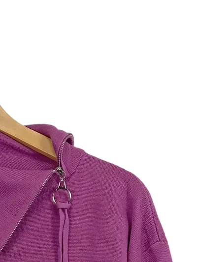 Barbara Lebek Damen Pullover Langarm Baumwolle Lila Gr. 38 M Freizeit