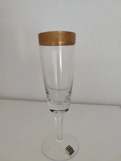 Eisch Sektglas Champagnerglas Elegant Transparent Goldrand 150ml