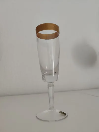 Eisch Sektglas Transparent Elegant Glas Goldrand