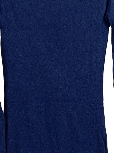 Benetton Strickkleid Damen Kleid Langarm Wolle Gr. 38 Blau Basic Winter