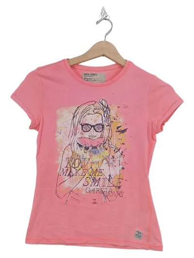 Garcia Jeans T-Shirt Kinder Mädchen Pink Gr. 152/158 mit Aufdruck Casual