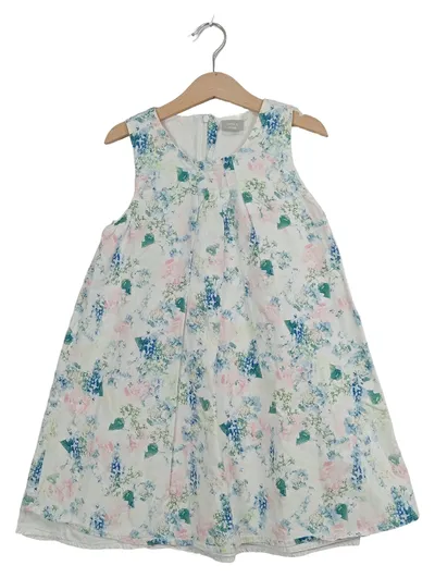 Name It Mädchen Sommerkleid Blumenmuster Baumwolle Weiß Gr. 128