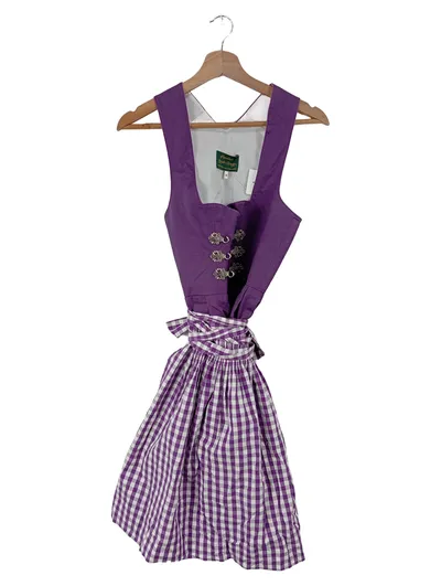 CHIEMSEER DIRNDL & TRACHT Damen Trachtenkleid Gr. 38/M Lila Kariert Festlich