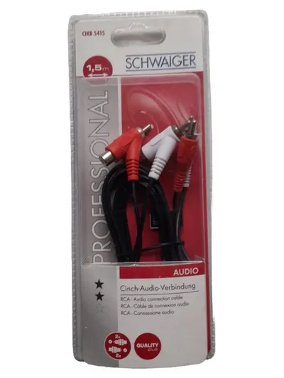 Schwaiger Cinch-Audio-Verbindung Kabel 1,5m RCA Stereo Audiokabel