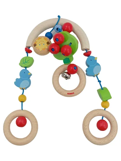 HEIMESS Kinderwagenkette Holz Vogel Mehrfarbig Baby Spielzeug 38cm