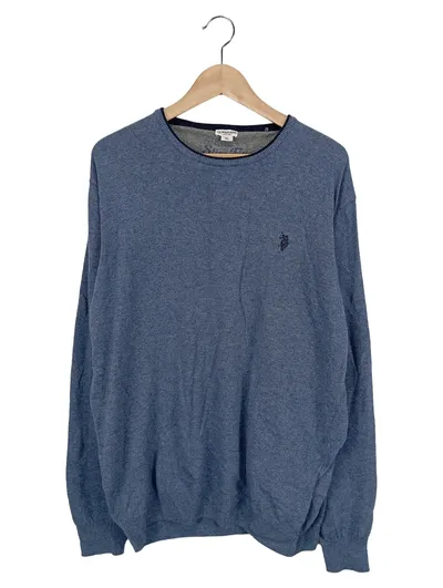 U.S. POLO ASSN. Herren Pullover Gr. 58/3XL Blau Casual Wolle Kaschmir Mix