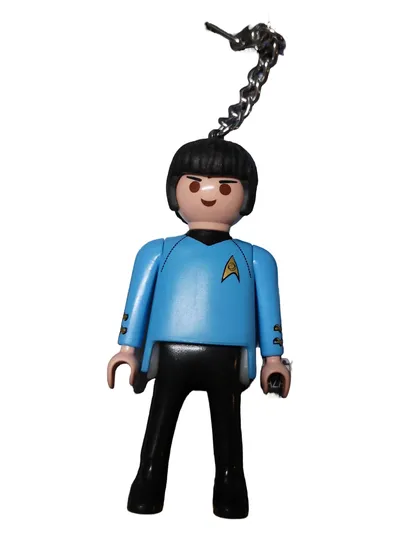 Playmobil Schlüsselanhänger Retro Star Trek Figur Blau Sammler