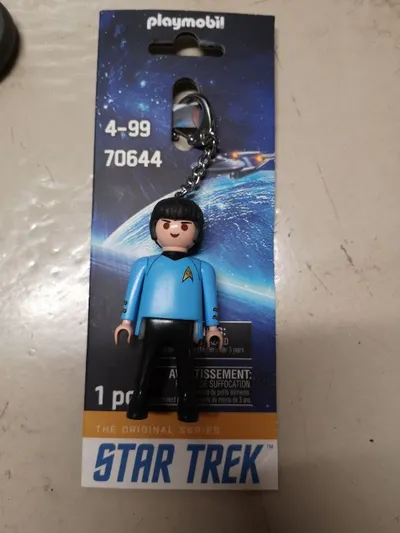 Playmobil Schlüsselanhänger Retro Star Trek Figur Blau Sammler