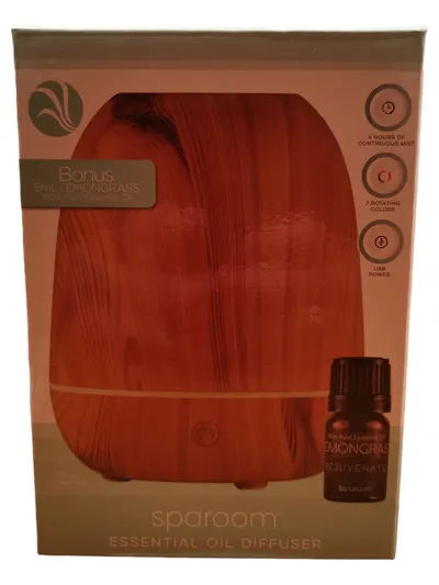 sparoom® Mini Majesto Aroma Diffuser mit Lemongrass Öl 5ml Braun