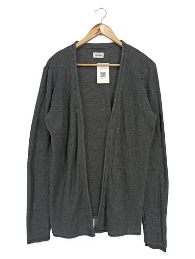 YOURTURN Damen Strickjacke Cardigan Grau 42/XL Baumwolle Polyacryl Klassisch