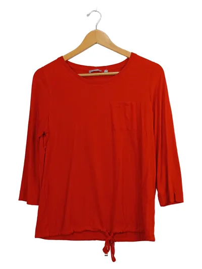 RABE Damen Langarmshirt Gr. 38 M Rot Viskose Stretch Freizeit Schleife