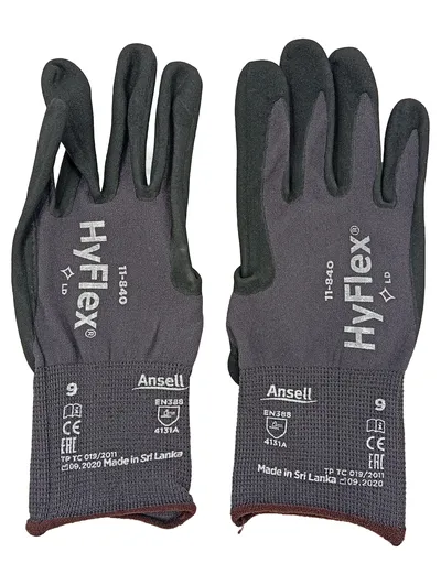 ANSELL HyFlex 11-840 Arbeitshandschuhe Schutzhandschuhe Größe 9 Grau Damen