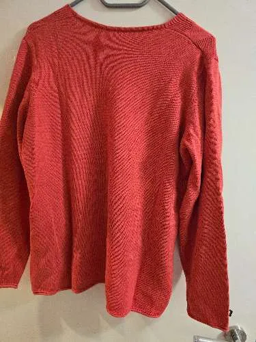 Olsen Damen Pullover V-Ausschnitt Rot Strick Langarm Gr. L/42