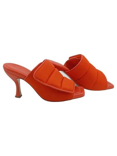 GIA BORGHINI Pantoletten Damen Gr. 39.5 Orange Mules Stiletto 9cm Absatz