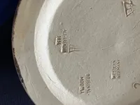 ALT-GRENZAU Bierkrug ORIGINAL-MODELL Keramik Zinn Deckel Traditionell Beige 27cm 3