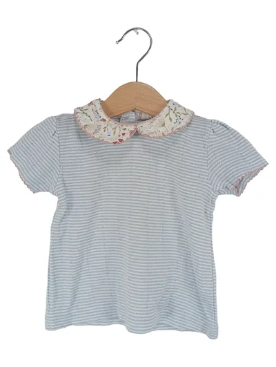 PEOPLE WEAR ORGANIC Kinder T-Shirt Gr. 62/68 Blau Gestreift Casual