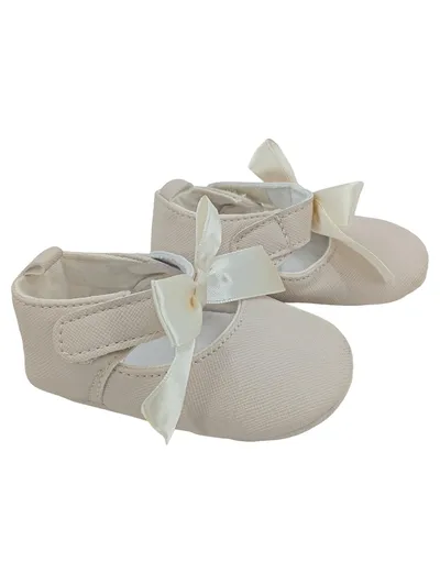 STERNTALER Hausschuhe Baby Mädchen Gr. 17 Beige Schleife Casual