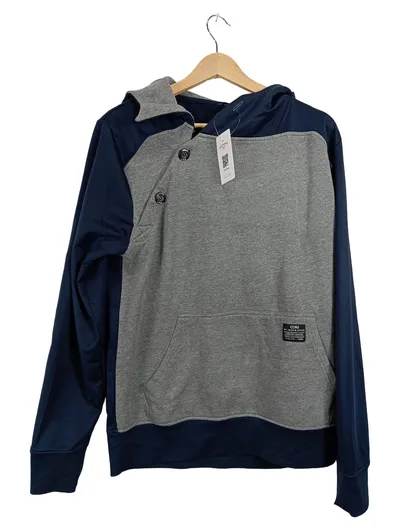 CORE by JACK & JONES Herren Kapuzenpullover Gr. 50/L Grau Blau