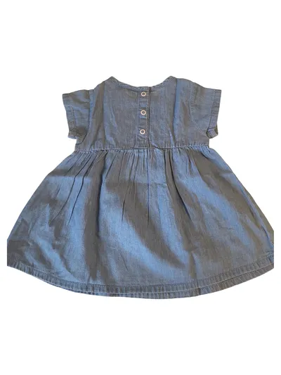 Ergee Jeanskleid Mädchen Gr. 68 Blau Blumenmuster Baumwolle Sommerkleid