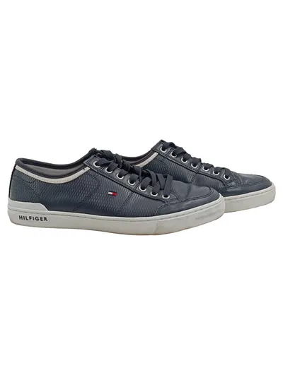 Tommy Hilfiger Herren Sneaker Low Blau Gr. 41 TH Comfort Leder