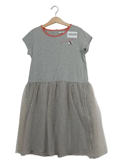 Daniel Hechter Kleid Mädchen Freizeitkleid Grau Glitzer Strass Gr. 158