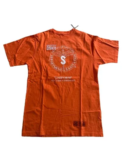 Heron Preston Herren T-Shirt DSNY Uniform XL Orange Casual Streetwear