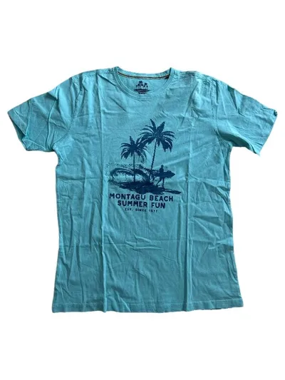 Pioneer Herren T-Shirt Montagu Beach Summer Fun Türkis Gr. 50/L
