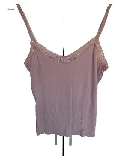 Helline Damen Top Shirt Rosa Gr. 38 Spitze Pailletten